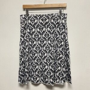 Tranquility Women's Medium Skirt  Black White Pull Up Comfort Aline #2